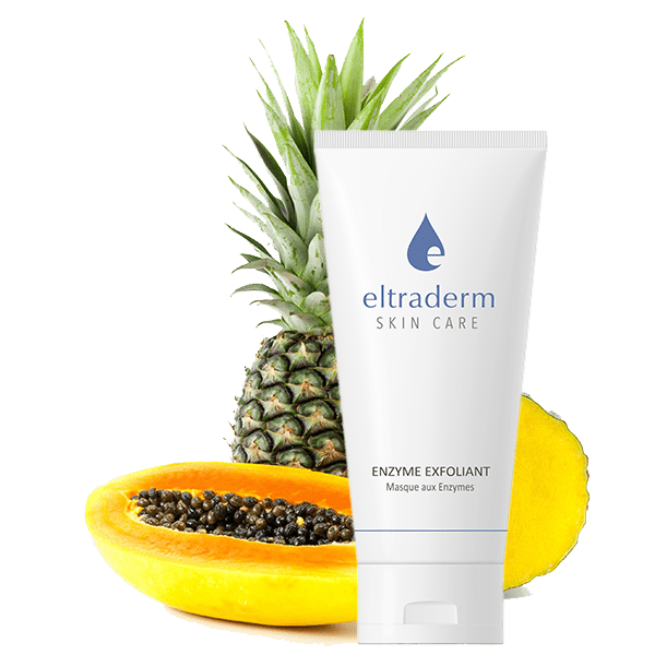 Enzyme Exfoliant with pine apple on the background